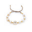 Elegant Geometric Heart & Baroque Pearl Beaded Bracelet for Women