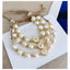 Elegant Geometric Heart & Baroque Pearl Beaded Bracelet for Women