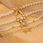 Elegant Titanium Steel Bow Knot Pearl Bracelet - 18K Gold-Plated Women's Jewelry