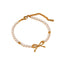 Elegant Titanium Steel Bow Knot Pearl Bracelet - 18K Gold-Plated Women's Jewelry