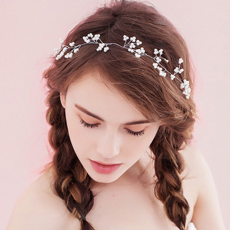 Elegant Bridal Pearl Alloy Headband and Hair Accessory