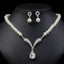 Elegant Geometric Pearl Rhinestone Necklace and Earrings Set