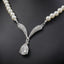 Elegant Geometric Pearl Rhinestone Necklace and Earrings Set