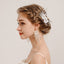 Elegant Bridal Flower Acrylic Pearl Beaded Hair Combs and Earrings Set