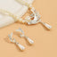 Elegant Bridal Imitation Pearl Rhinestone Jewelry Set - Necklace and Earrings