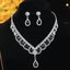 Elegant Bridal Rhinestone Necklace and Earrings Jewelry Set