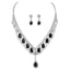 Elegant Bridal Rhinestone Necklace and Earrings Jewelry Set