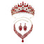 Elegant Bridal Rhinestone Crown Jewelry Set - Necklace and Earrings