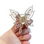 Elegant Pearl Rhinestone Butterfly Hair Claw Clip