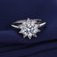 Elegant Flower Moissanite 18k Gold Plated Sterling Silver Ring