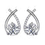 Elegant Geometric Sterling Silver Moissanite Ear Studs with Fish Tail Design