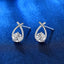 Elegant Geometric Sterling Silver Moissanite Ear Studs with Fish Tail Design