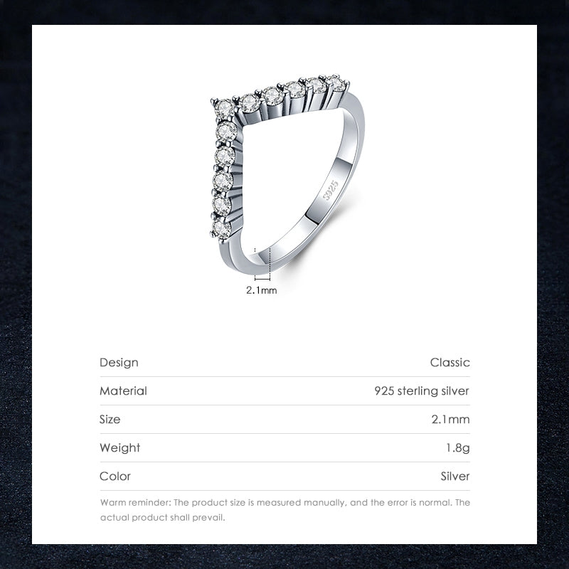 Elegant Arrow Zircon Sterling Silver Ring