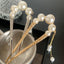 Elegant Geometric Pearl Alloy Hairpin with Tassel U-Shape Design