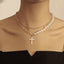 Elegant Cross Shell Pendant Layered Necklace with Artificial Pearls