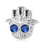 Elegant Hand of Fatima Owl Sterling Silver Bead Charm Bracelet Jewelry Accessories