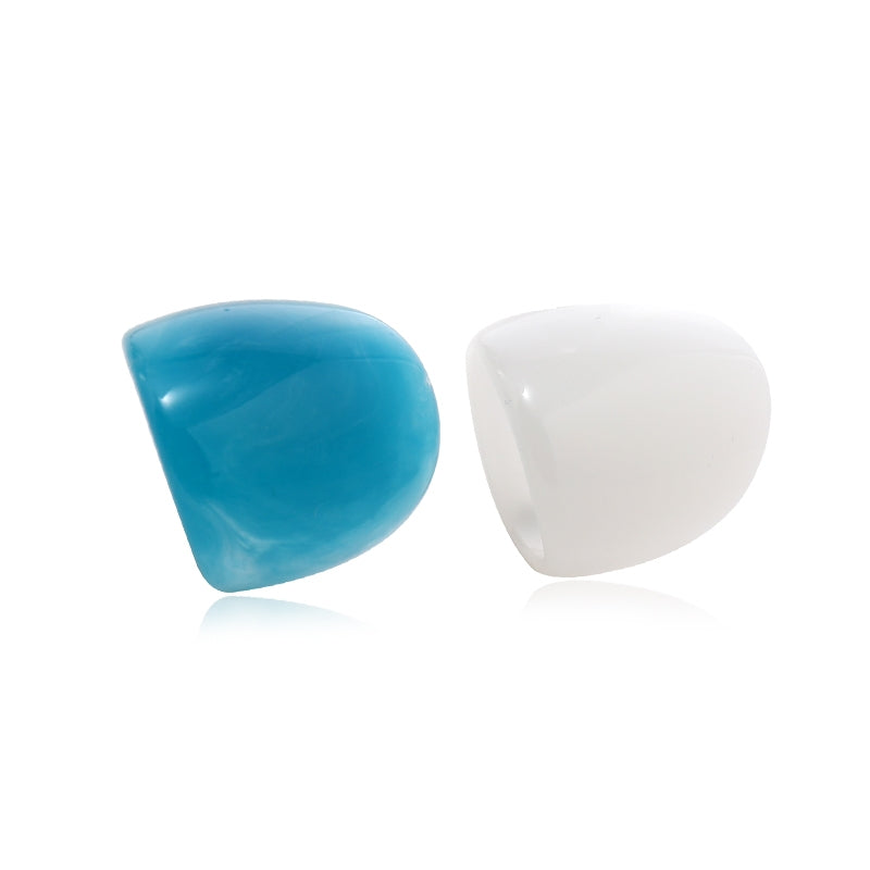 Elegant Solid Color Acrylic Women's Ring Set