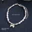 Elegant Tropical Butterfly Pearl Bow Pendant Women's Bracelet