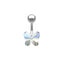 Elegant Butterfly Wings Zircon Rhinestone Belly Ring in White Gold Plated Stainless Steel