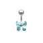 Elegant Butterfly Wings Zircon Rhinestone Belly Ring in White Gold Plated Stainless Steel