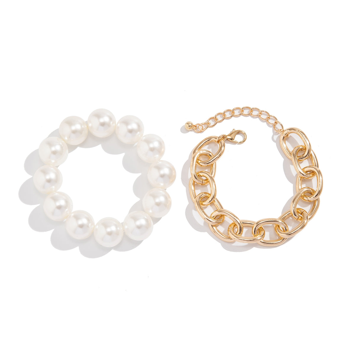 Elegant Geometric Imitation Pearl Beaded Women's Bracelet