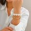 Elegant Geometric Imitation Pearl Beaded Women's Bracelet