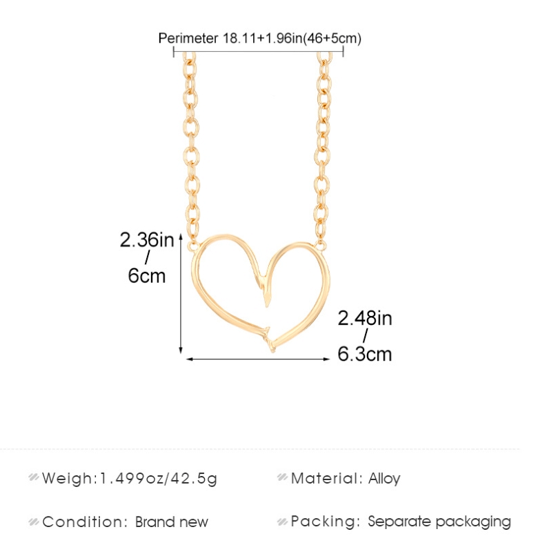 Elegant Irregular Heart Shape Alloy Pendant Necklace