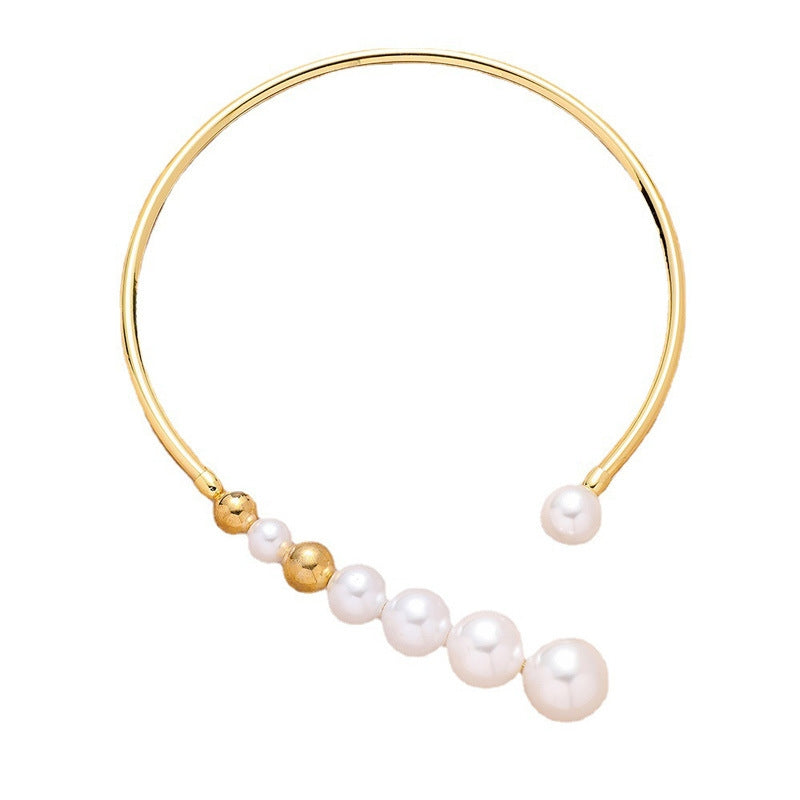 Elegant Pearl Alloy Choker Necklace for Women