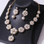 Elegant Floral Alloy Inlay Pearl Rhinestone Earrings and Necklace Set for Weddings and Parties