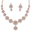 Elegant Floral Alloy Inlay Pearl Rhinestone Earrings and Necklace Set for Weddings and Parties