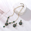 Elegant Bohemian Rhinestone Inlay Flower Necklace and Earrings Set for Women