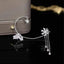 Elegant Rotating Flower Butterfly Rhinestone Tassel Ear Cuffs for Women