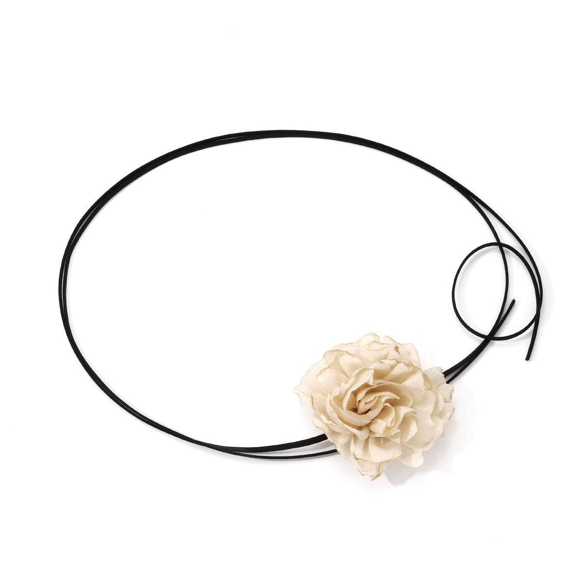 Elegant Floral Lace Women's Choker Necklace with Long Tie Design