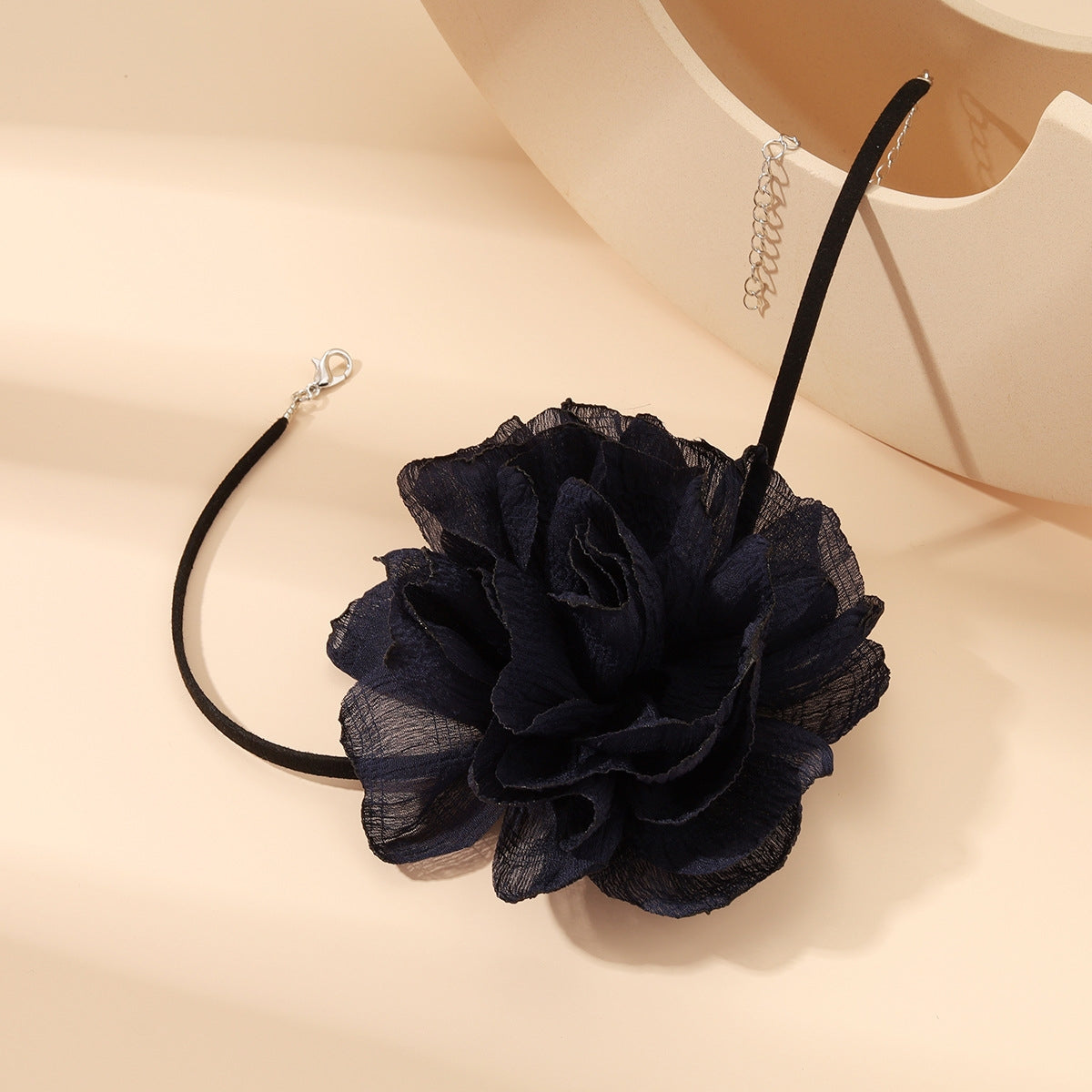 Elegant Korean Velvet Rose Flower Choker Necklace