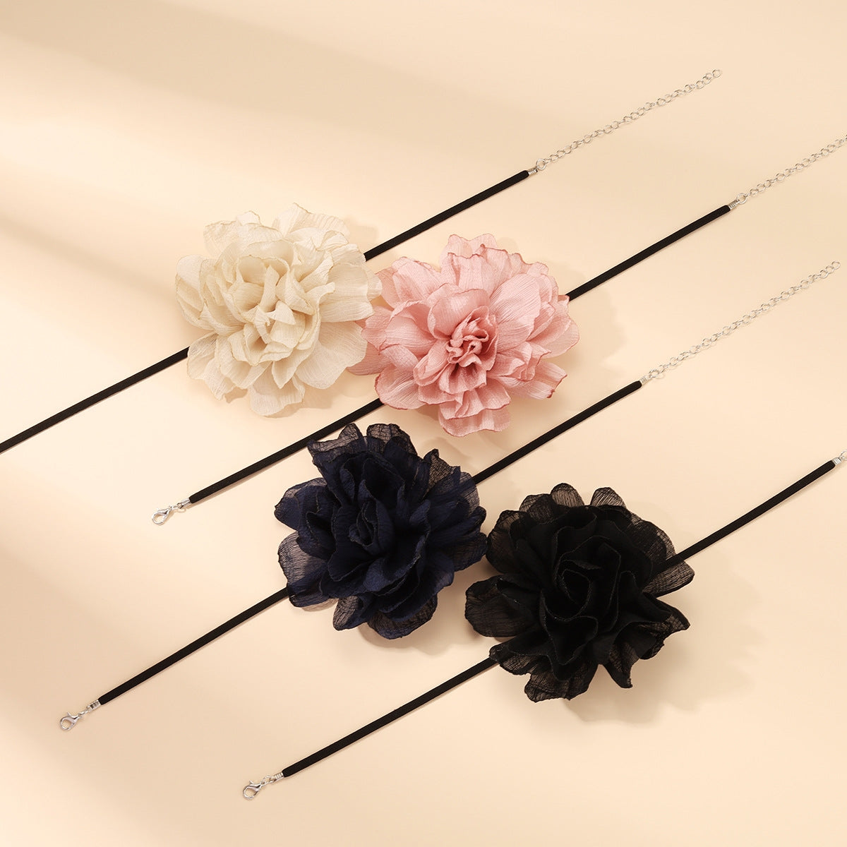 Elegant Korean Velvet Rose Flower Choker Necklace