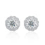 Elegant Floral Sterling Silver Moissanite Stud Earrings