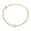 Elegant Geometric 18K Gold Plated Freshwater Pearl and Rice Bead Metal Chain Bracelet