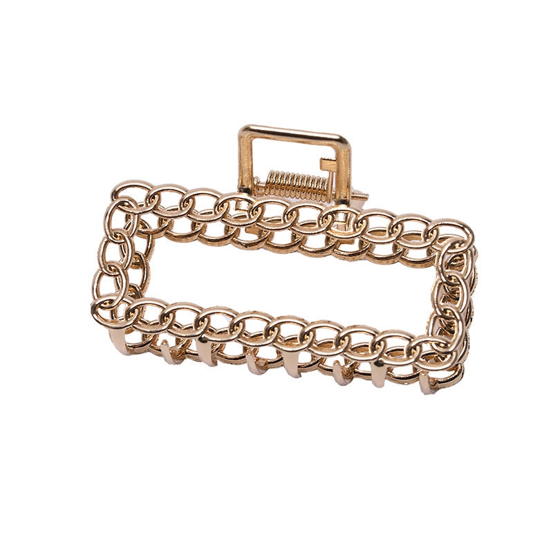 Elegant Geometric Gold Alloy Hair Claw Clip