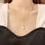 Elegant Geometric Pearl Tassel Necklace for Women