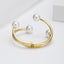 Elegant Geometric Pearl Alloy Open Cuff Bracelet