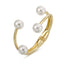 Elegant Geometric Pearl Alloy Open Cuff Bracelet