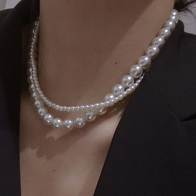 Elegant Baroque Pearl Layered Women's Choker Necklace