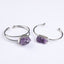 Elegant Geometric Gold Plated Crystal Amethyst Adjustable Bangle Bracelet