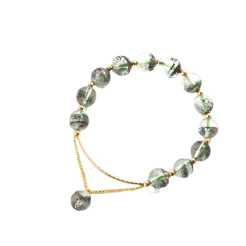 Elegant Sakura Green Phantom Crystal Beaded Women's Bracelet Gift