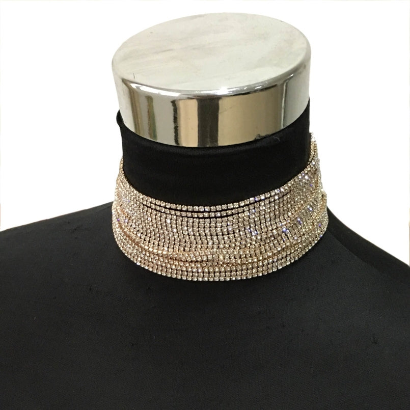 Elegant Geometric Rhinestone Choker Necklace for Women