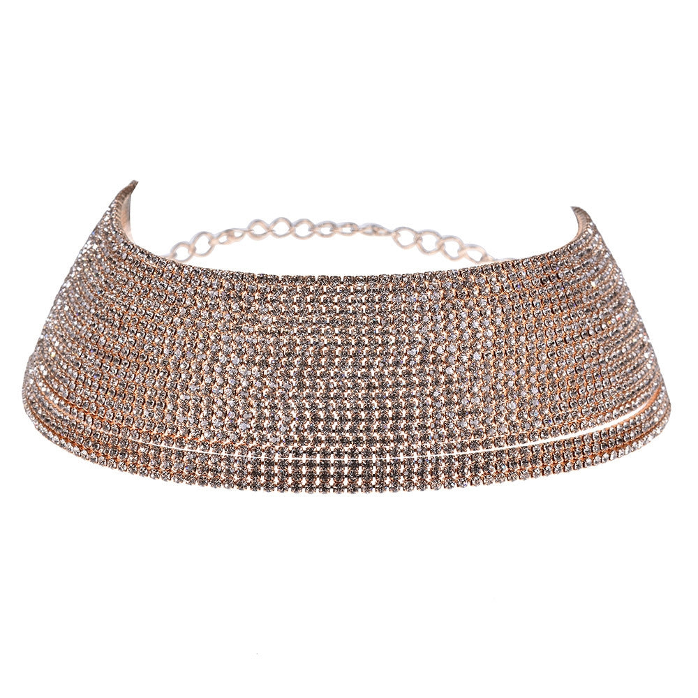 Elegant Geometric Rhinestone Choker Necklace for Women