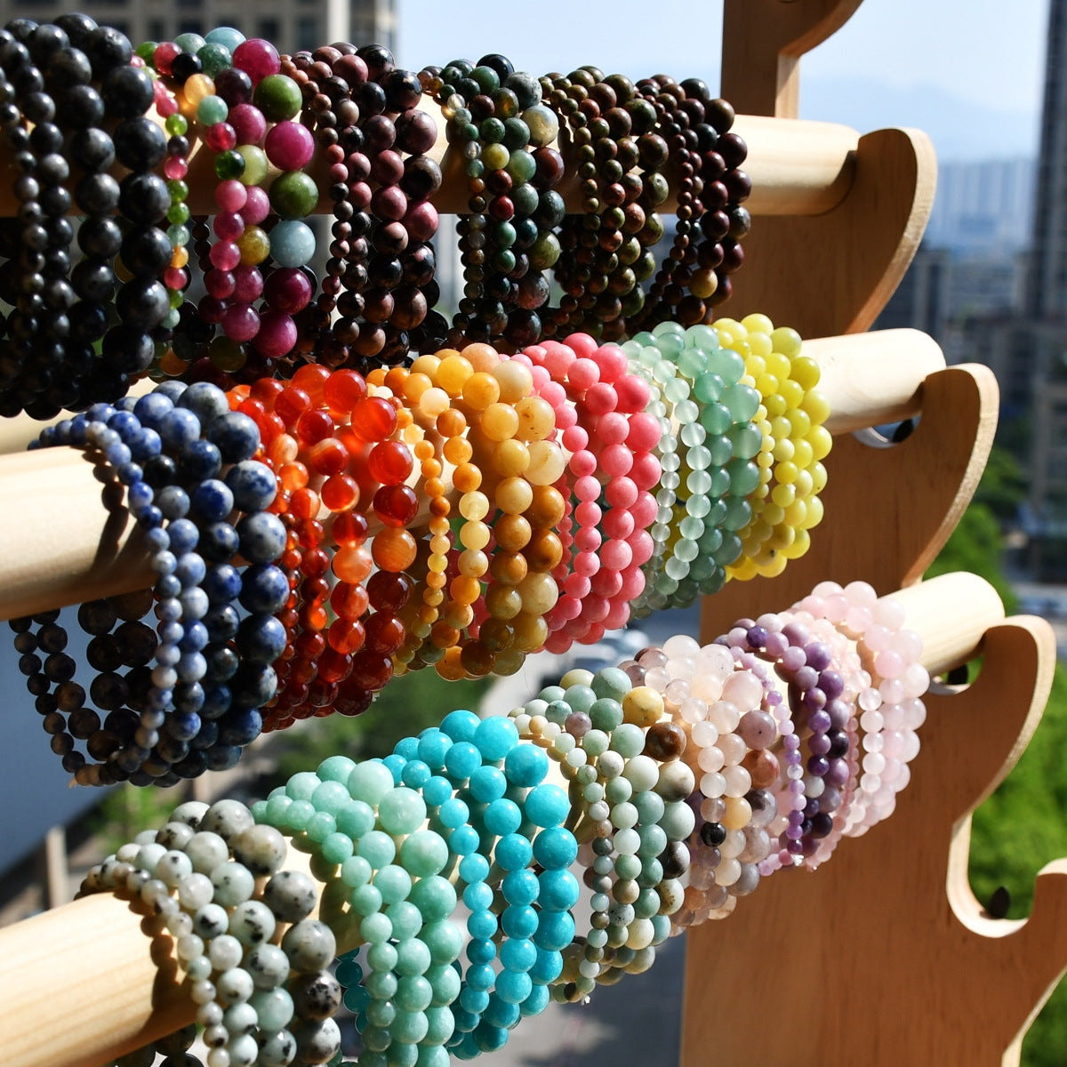 Elegant Geometric Natural Stone Beaded Bracelets for Women