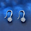 Elegant Geometric Sterling Silver Moissanite Drop Earrings