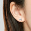 Elegant Geometric Sterling Silver Moissanite Bull Head Ear Studs