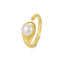 Elegant Geometric S925 Sterling Silver Natural Pearl Open Ring